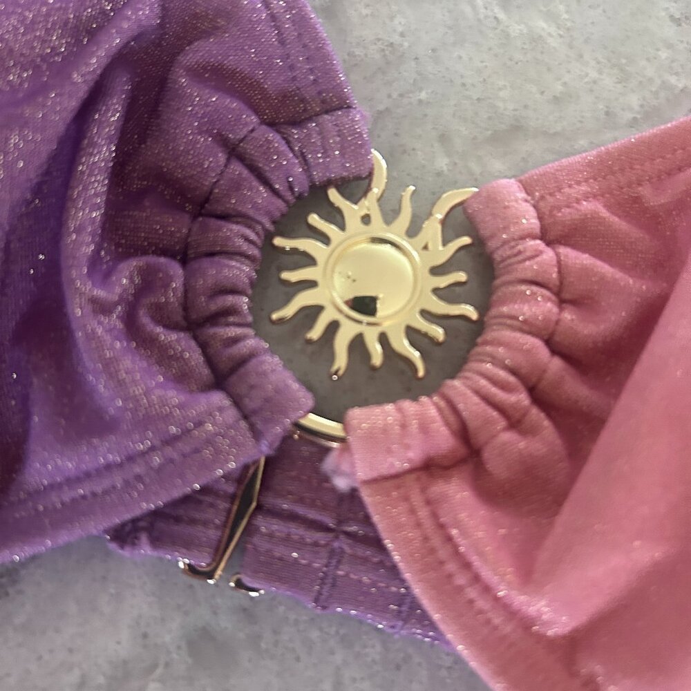 Cupshe Pink & Purple Glitter Sun Accent Bikini Top